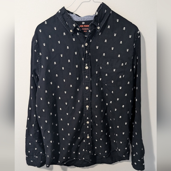 Joe Fresh Skull Print Dress Shirt - US M - Picture 2 of 14